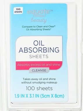 Equate Beauty Oil Absorbing Sheets - Blue - 100 Count